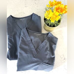Mandala Size Medium Gray Scrub Tops EUC